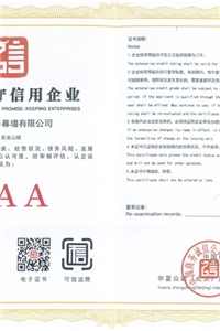 重合同守信用企業證書